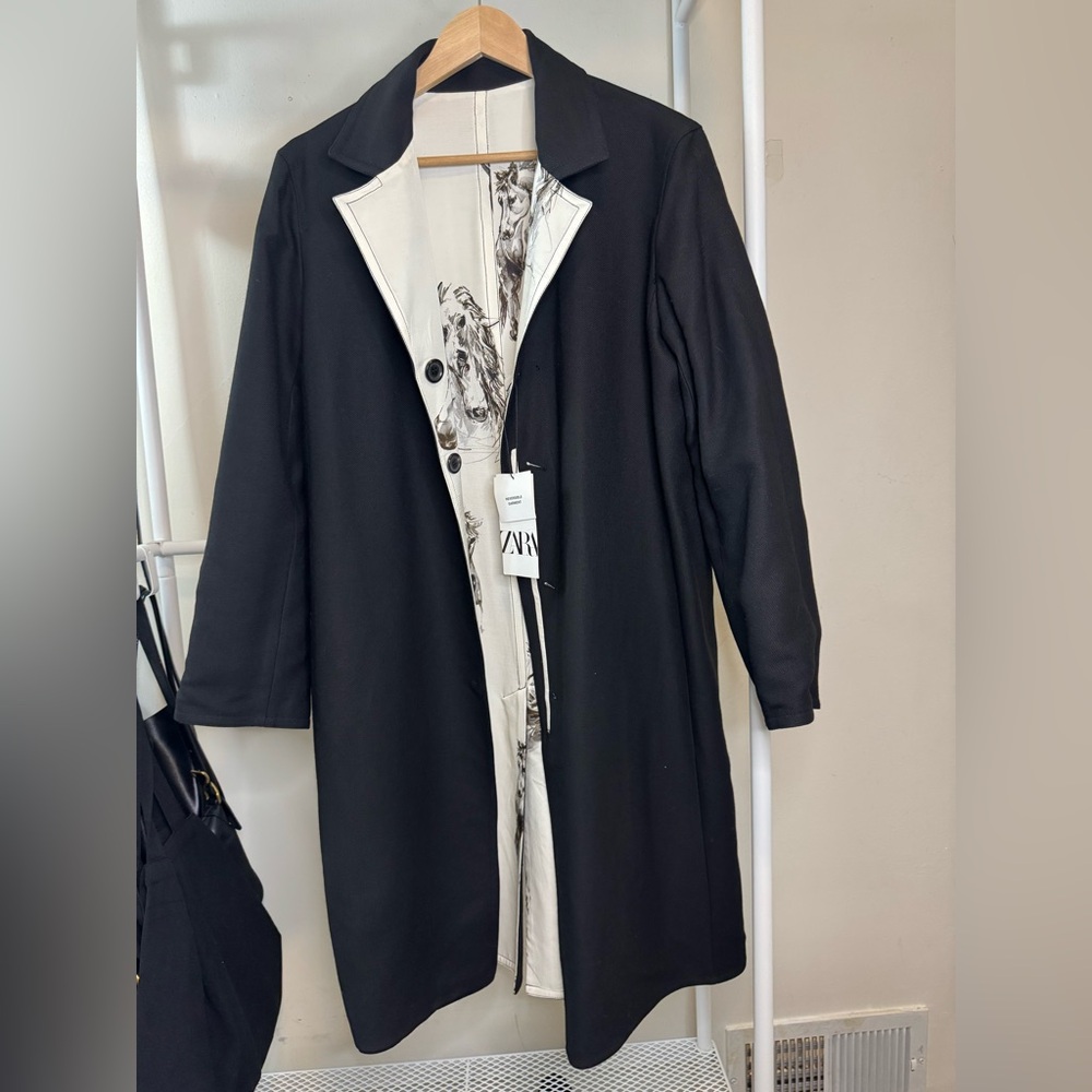 Zara Black light Coat with Artistic Lining